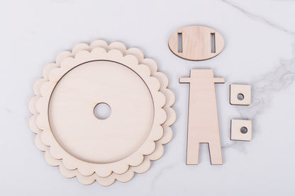 Double scallop round frame DIY Kit