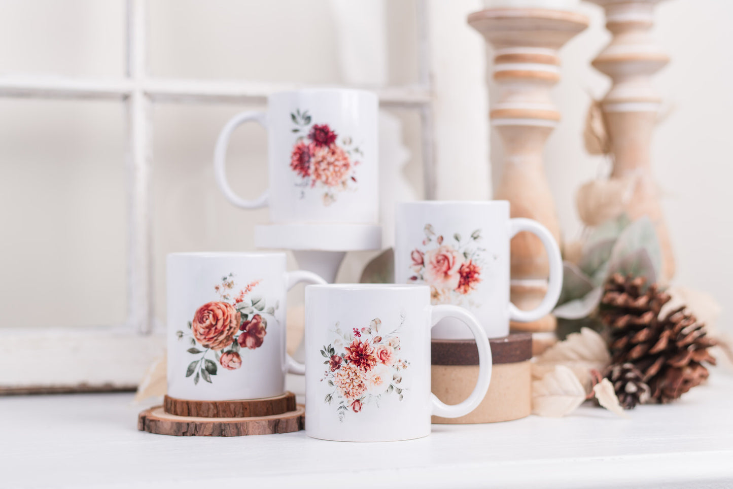 Spicy Floral Coffee Mugs