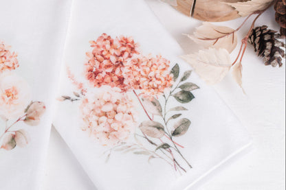 Spicy Floral bathroom hand towel in Blush & Cream Hydrangea design