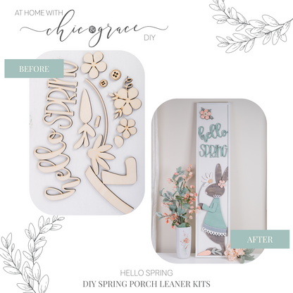 DIY Spring Porch Leaner Kit - Hello Spring