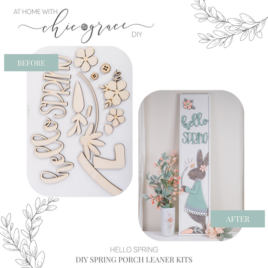 DIY Spring Porch Leaner Kit - Hello Spring