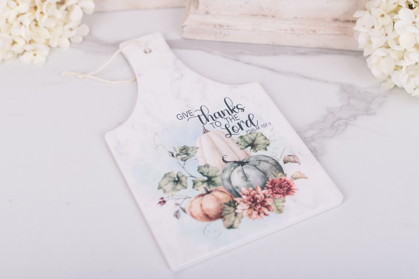 Thanksgiving scripture trivet in cozy autumn colours