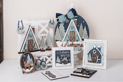 Winter Cabin DIY Door/Post Hanger Sign DIY Kit