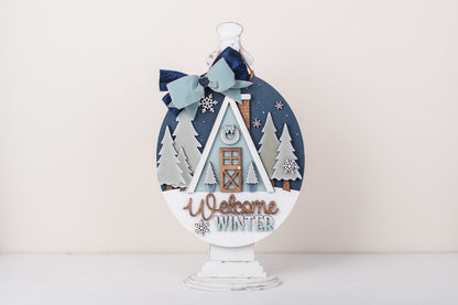 Winter Cabin DIY Door/Post Hanger Sign DIY Kit