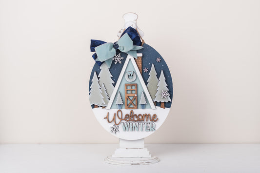 Winter Cabin DIY Door/Post Hanger Sign DIY Kit