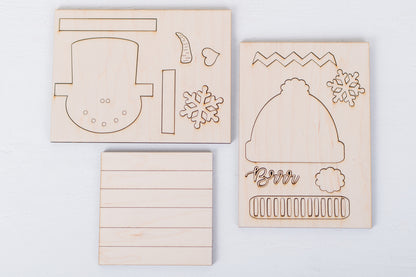 Winter DIY Interchangeable Square 4.25" Kit - Let it Snow