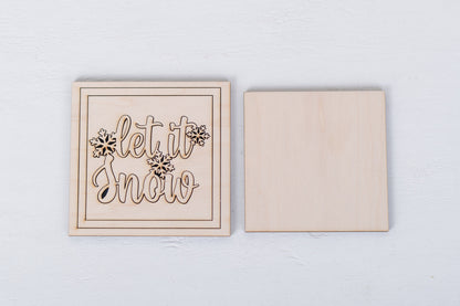 Winter DIY Interchangeable Square 4.25" Kit - Let it Snow