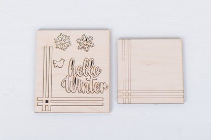 Winter DIY Interchangeable Square 4.25" Kit - Let it Snow