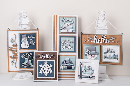 Winter DIY Interchangeable Square 4.25" Kit - Let it Snow
