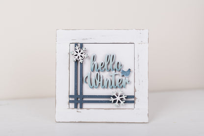 Winter DIY Interchangeable Square 4.25" Kit - Let it Snow