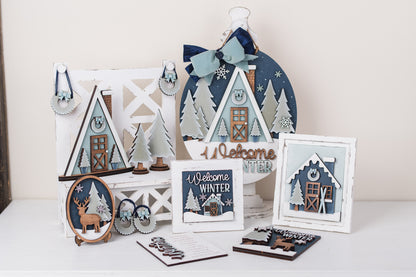 Winter Cabin DIY Sign Trio Kit - Interchangeable