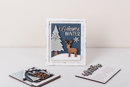 Winter Cabin DIY Sign Trio Kit - Interchangeable