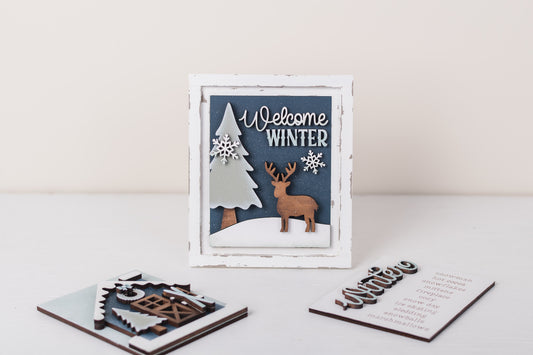 Winter Cabin DIY Sign Trio Kit - Interchangeable