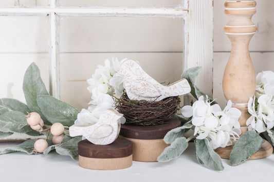 Textured  Classic/Elegant Wooden Birds