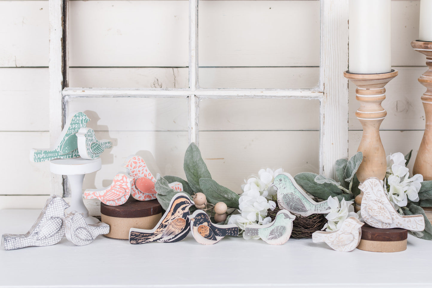 Spring Wooden Birds