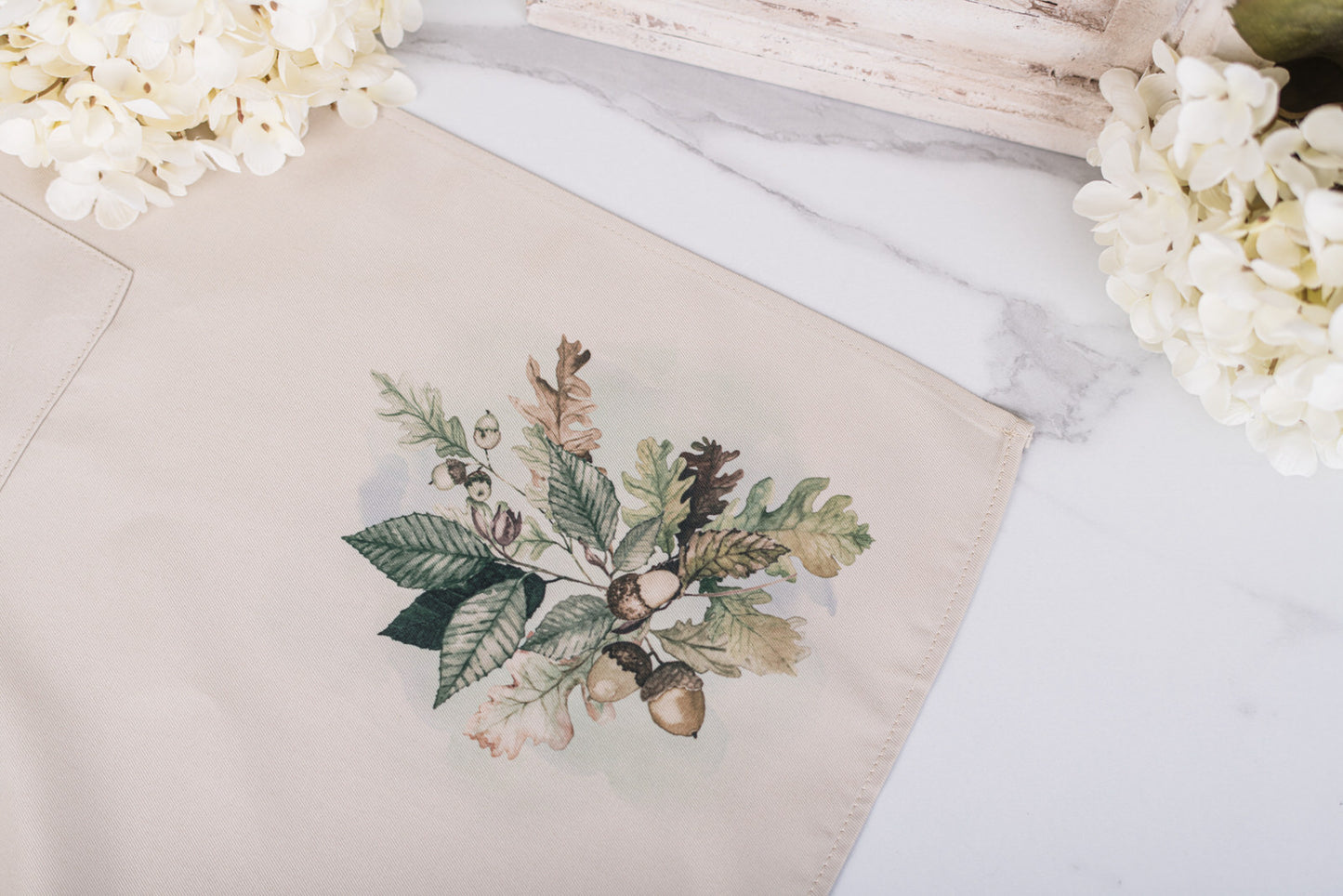 Gather Here with Grateful Hearts Apron – Woodland Collection - Beige