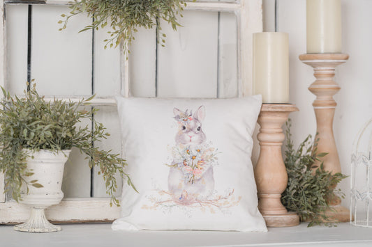 Spring Bunny Pillow Cover