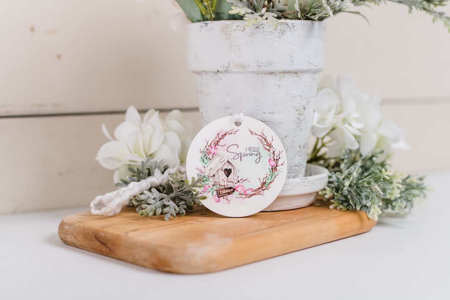 Cozy Christmas Wreath - Joyful - Round Decor Tag