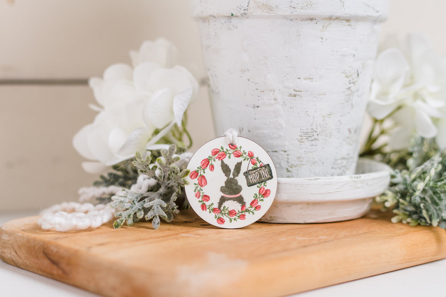 Cozy Christmas Wreath - Joyful - Round Decor Tag