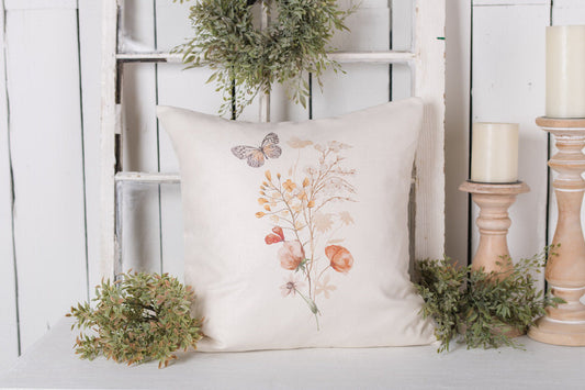 Beige Botanical Pillow Cover #1