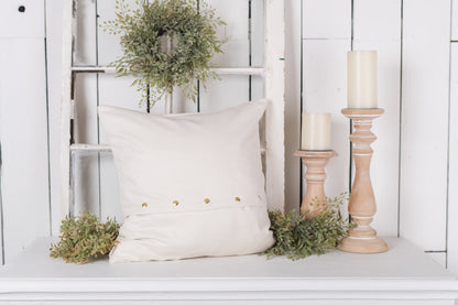 White Botanical Pillow Cover #3