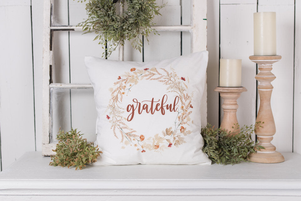 White Botanical Pillow Cover #3