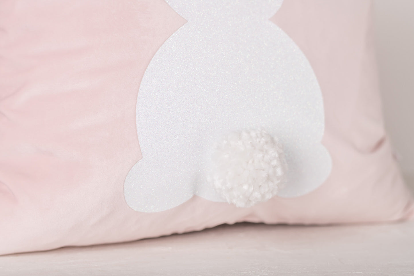 Bunny Tails Pink Pillow Cover