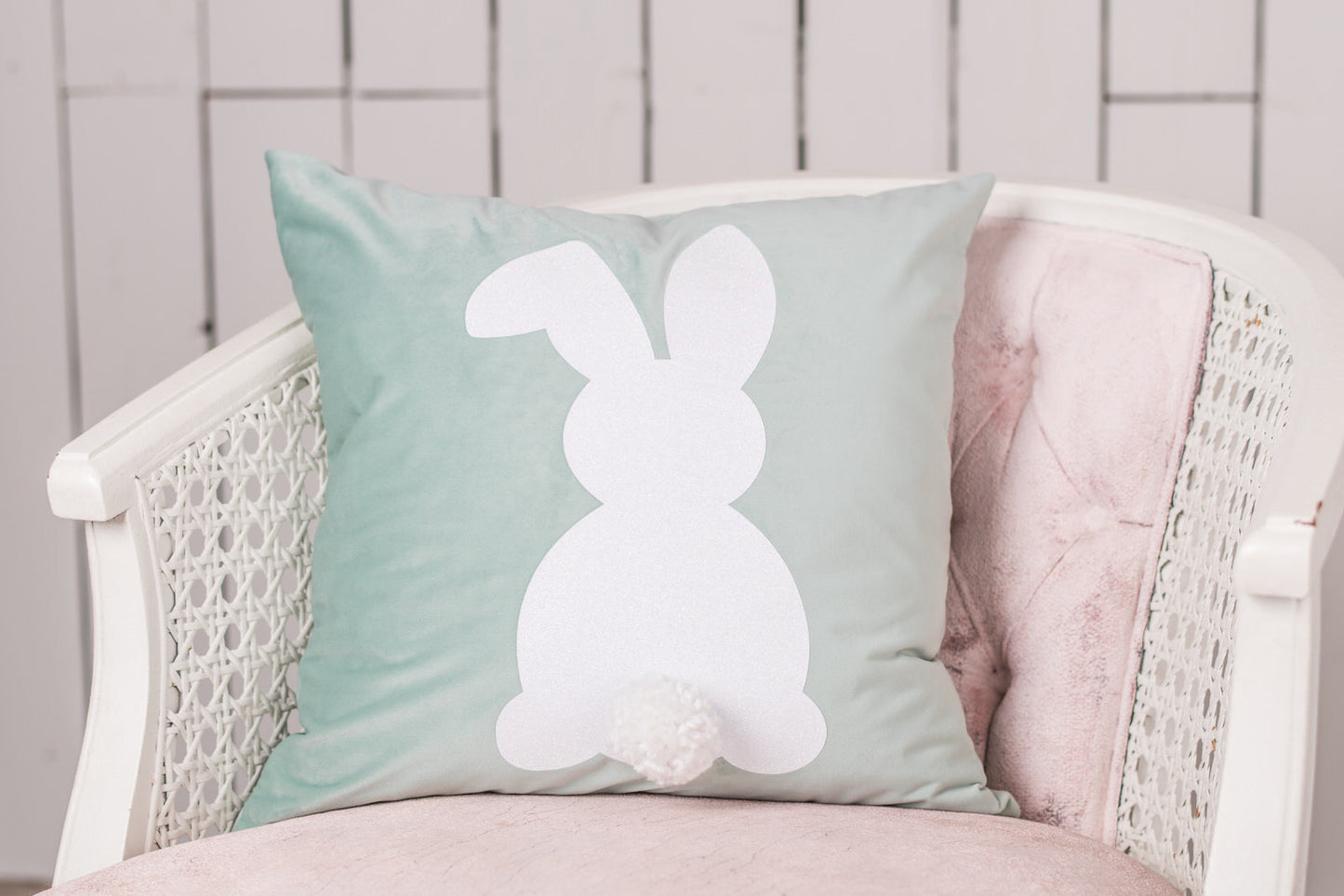 Bunny Tails Turquoise Pillow Cover