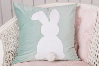 Bunny Tails Turquoise Pillow Cover