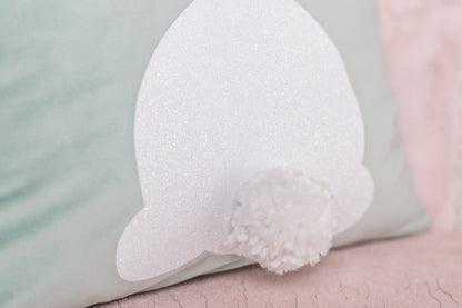 Bunny Tails Turquoise Pillow Cover