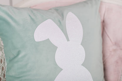Bunny Tails Turquoise Pillow Cover