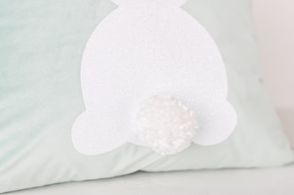 Bunny Tails Turquoise Pillow Cover