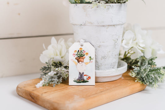Whimsical Garden Gnome Decor Tag