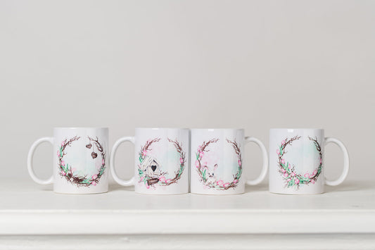 Spring Garden Wreath Coffee Mugs
