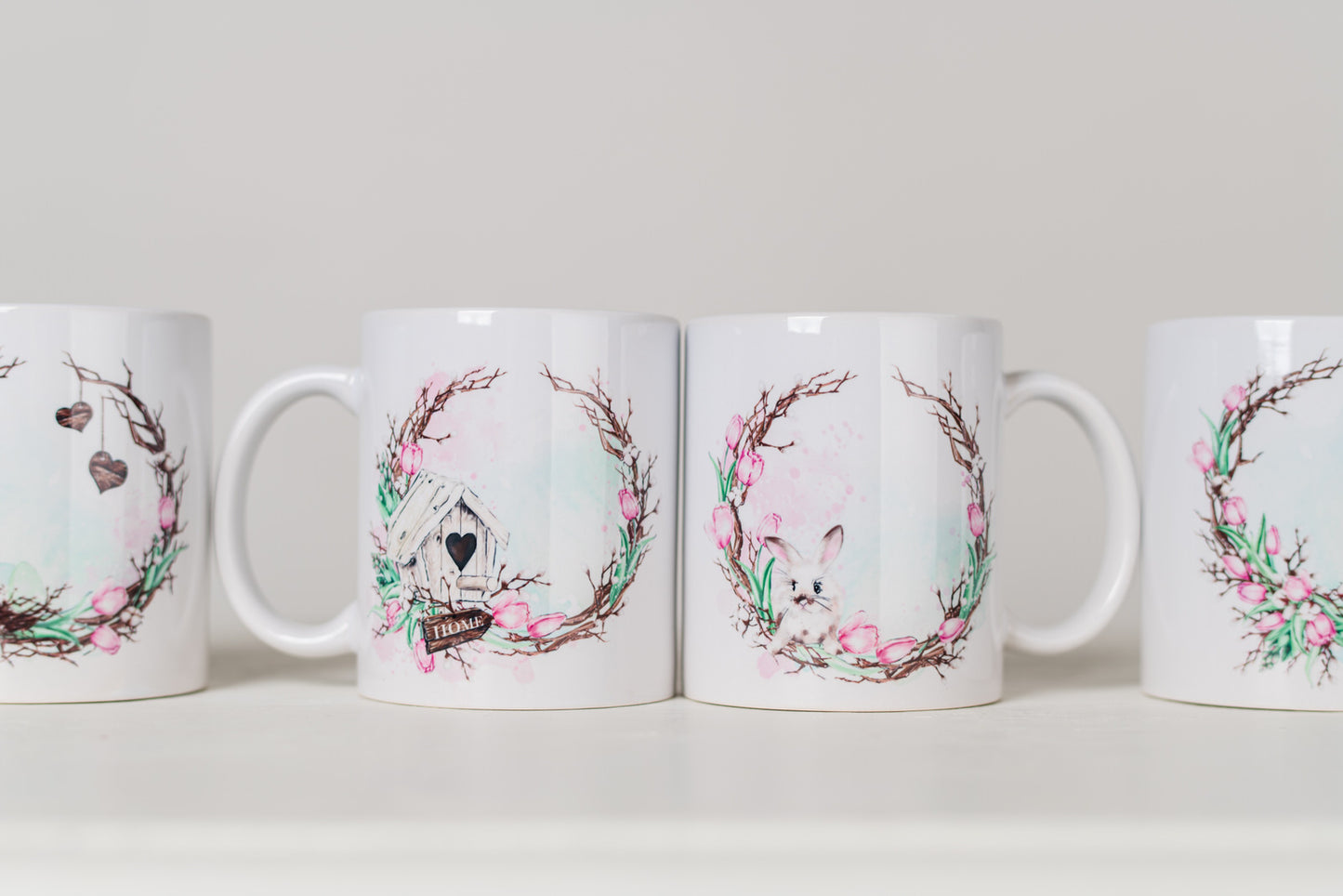 Spring Garden Wreath Coffee Mugs