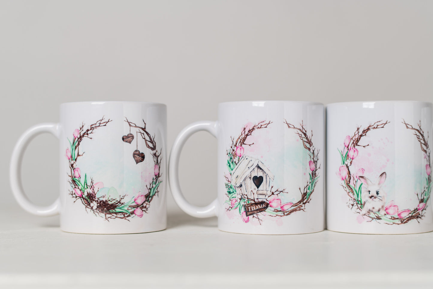 Spring Garden Wreath Coffee Mugs
