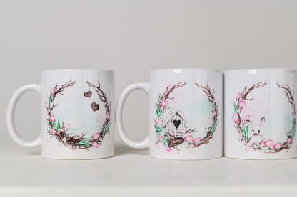 Spring Garden Wreath Coffee Mugs