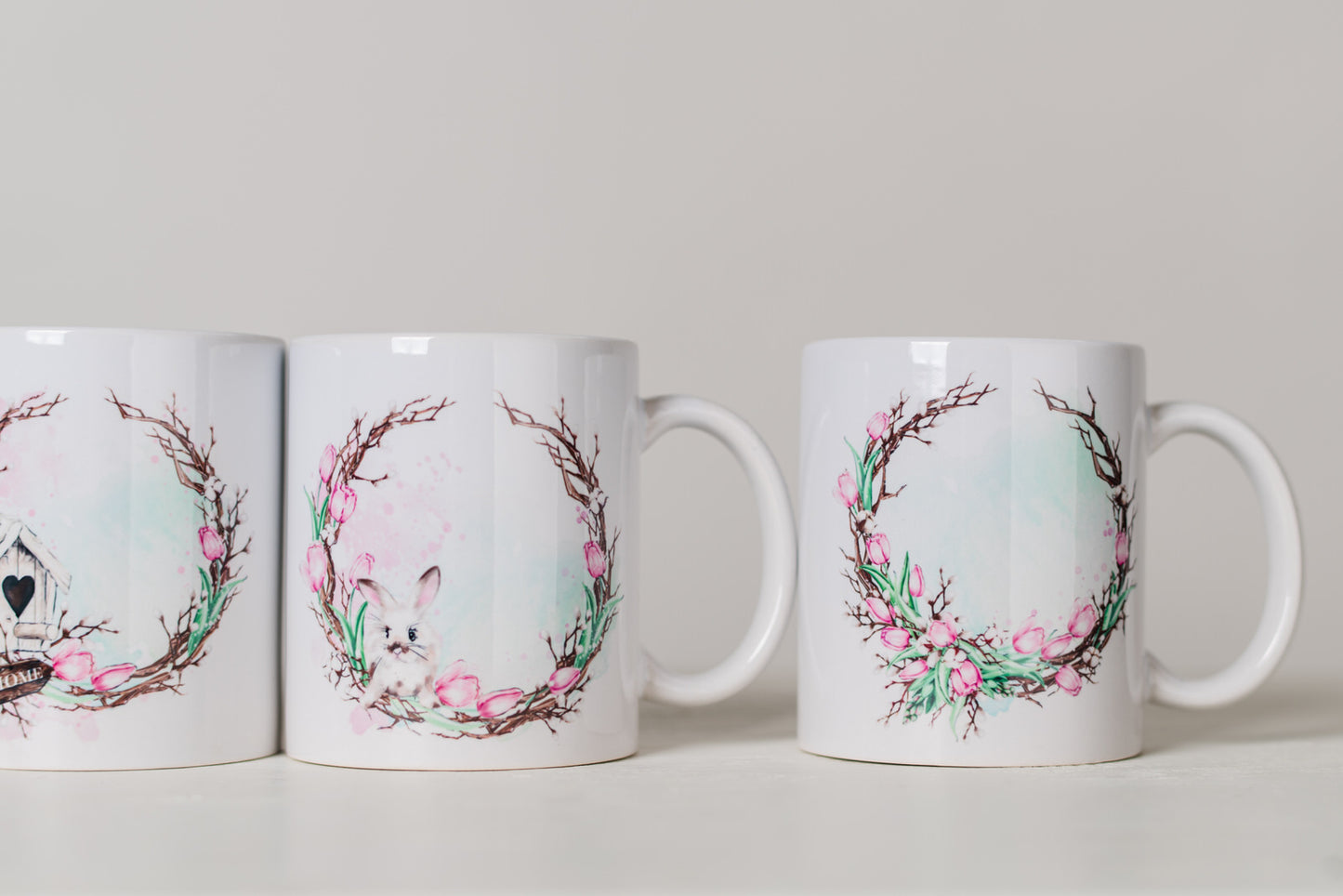 Spring Garden Wreath Coffee Mugs