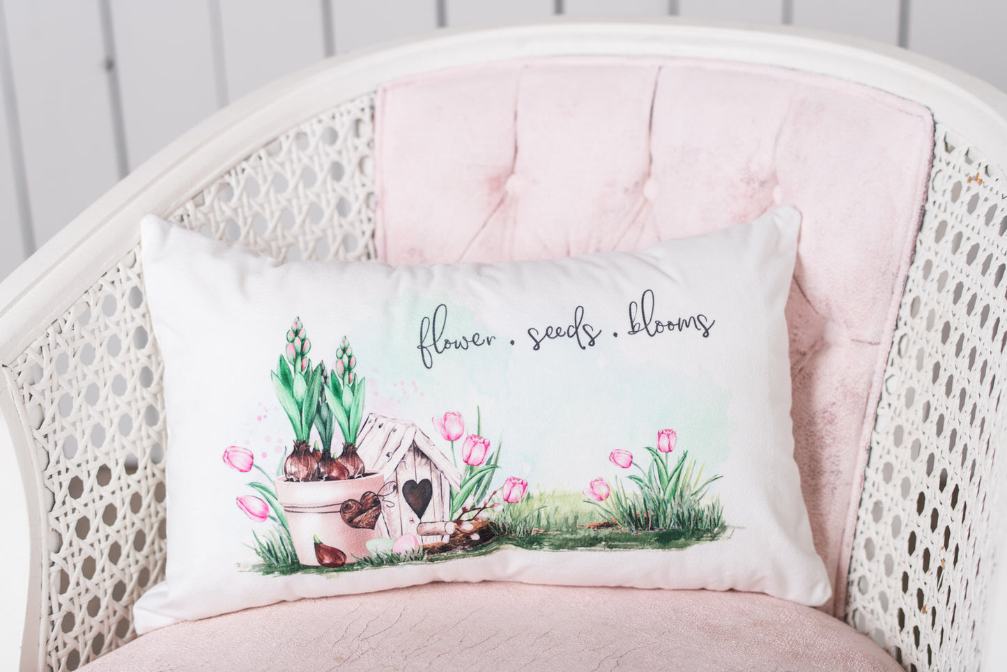Spring Garden "flowers * seeds * bulbs" Pillow Cover