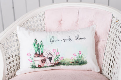 Spring Garden "flowers * seeds * bulbs" Pillow Cover
