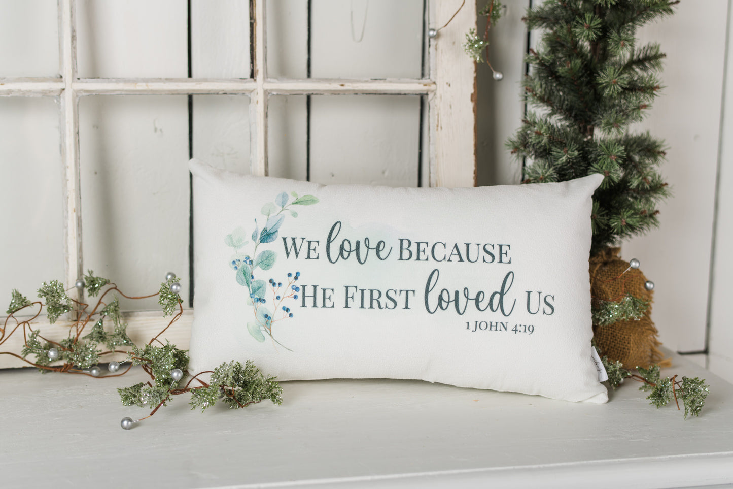 Winterberry "Loved" Pillow Cover