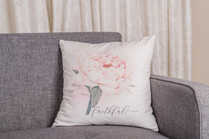 Loved "Faithfulness" Pillow Cover
