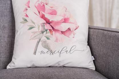 Loved "Merciful" Pillow Cover